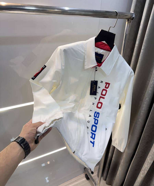 Ralp h Lauren White Imported Premium Bomber Jacket