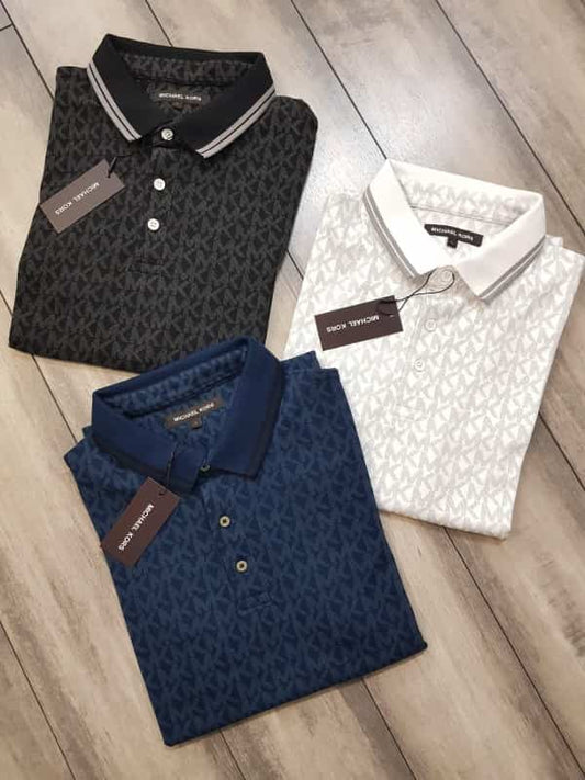 Michael Kors White Monogr...aM Premium Polo T-Shirt