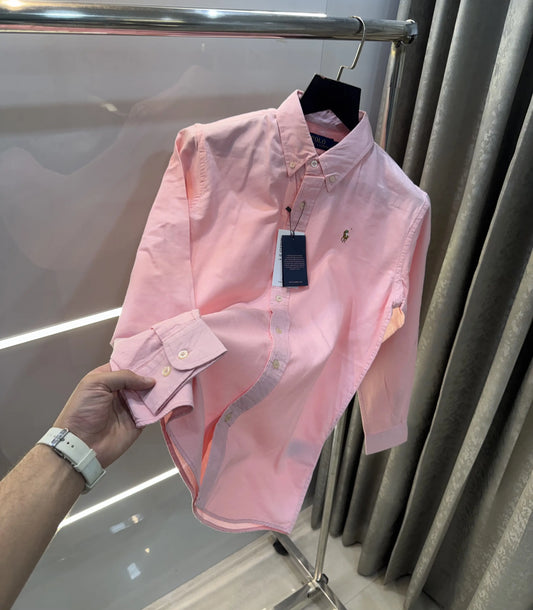 Ralph Lauren Pink Embroidery Logo Classic Shirt