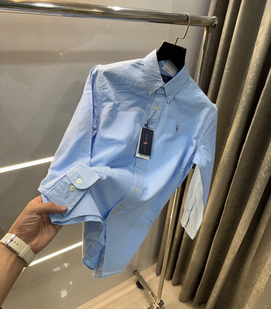 Ralph Lauren Sky Blue Embroidery Logo Classic Shirt