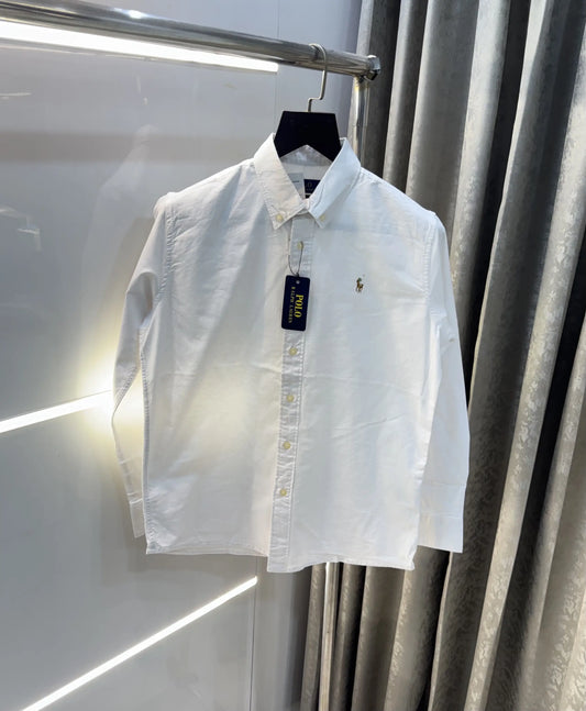 Ralph Lauren White Embroidery Logo Classic Shirt