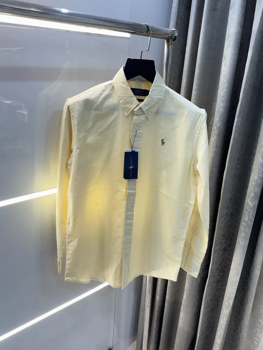 Ralph Lauren Butter Yellow Embroidery Logo Classic Shirt