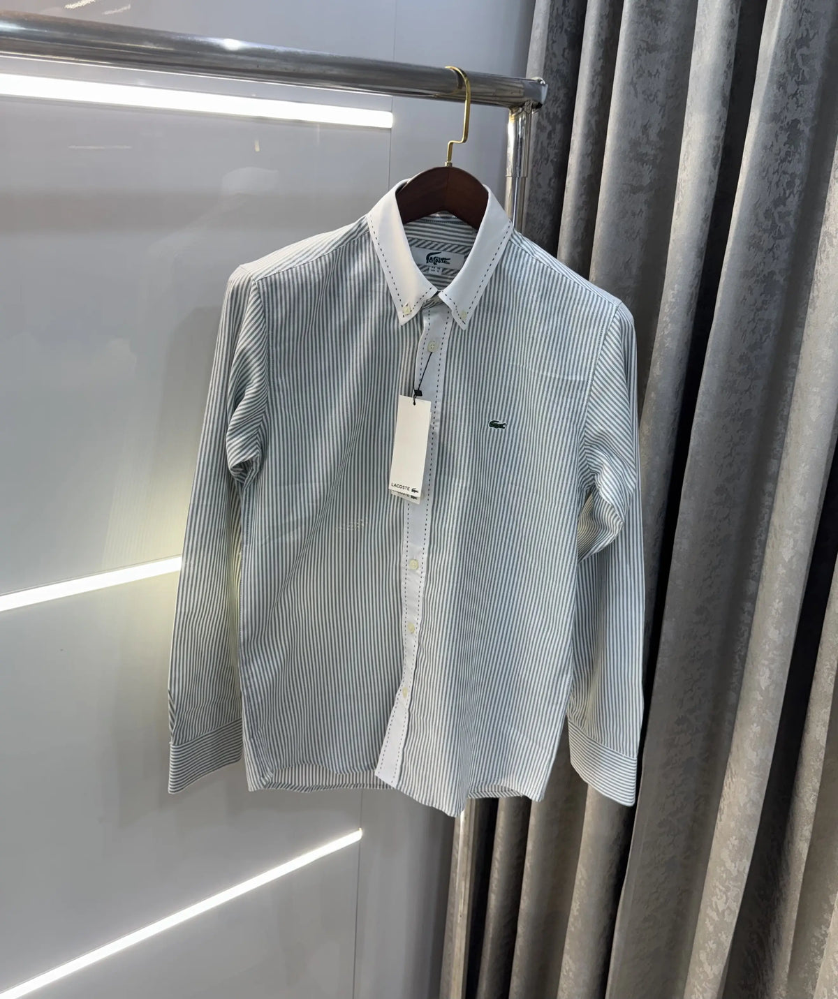 Lacost e Green Embroidery Logo Premium Oxford Shirt