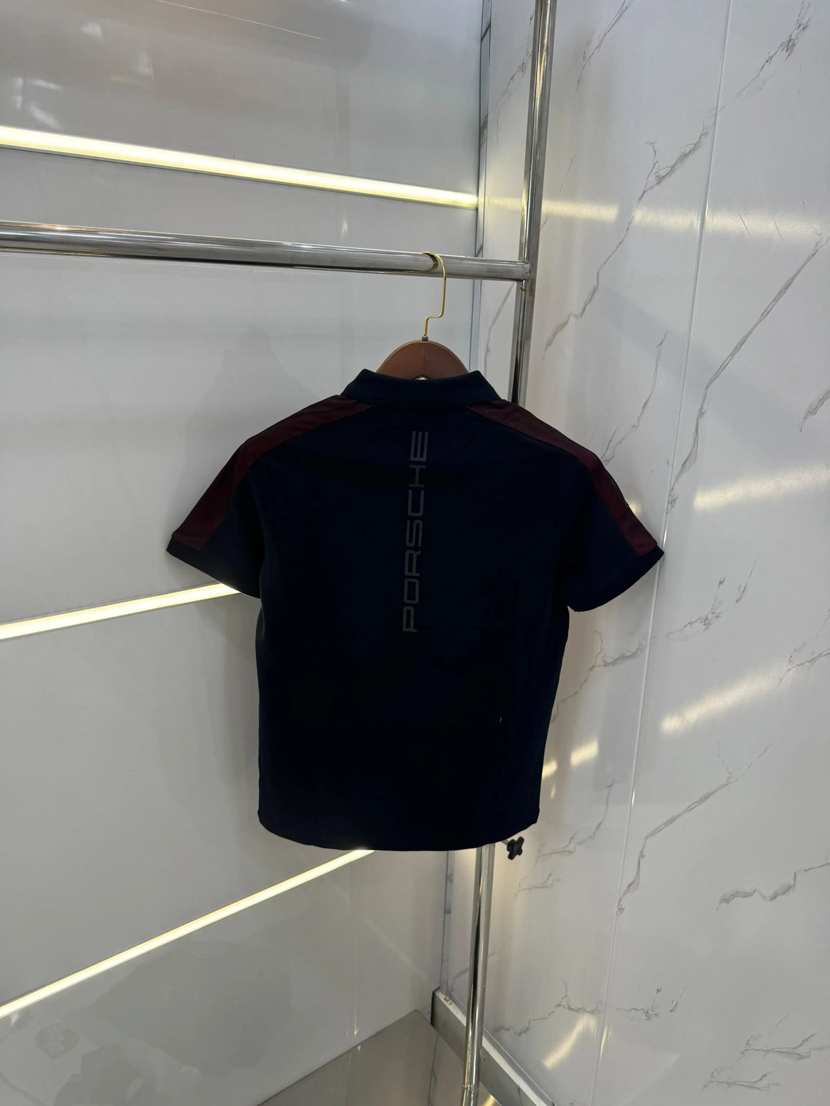 Hugo Bos s X Porsche Navy Blue Logo Work Premium Polo T-shirt