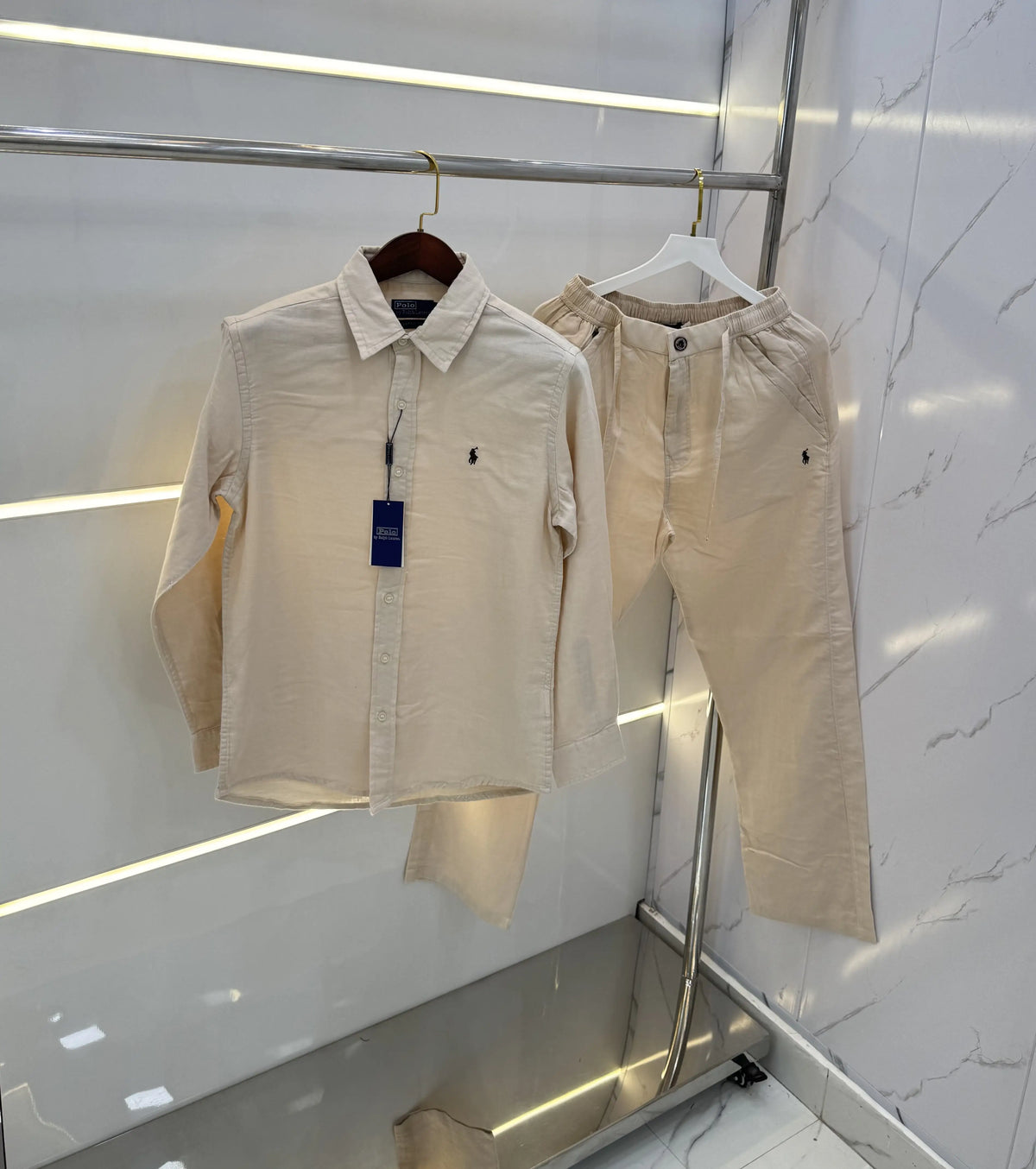 Ralph Lauren Cream Logo Work Premium Tracksuit