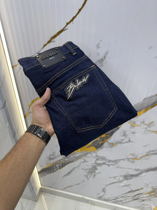 Balmai n Paris Dark Blue Imported Hyperflex Denim