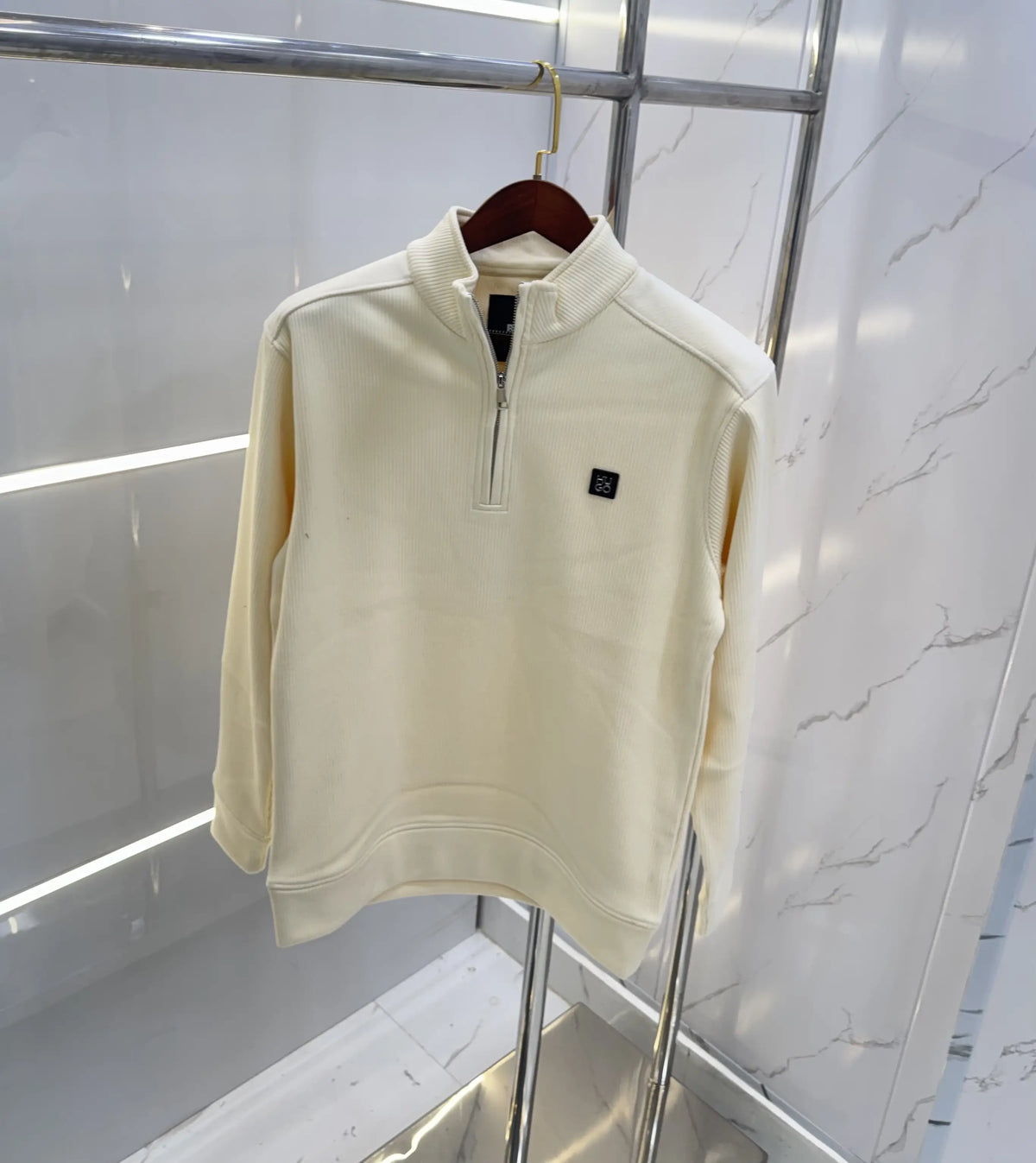 Hugo Boss Cream Imported Cord Pull Over