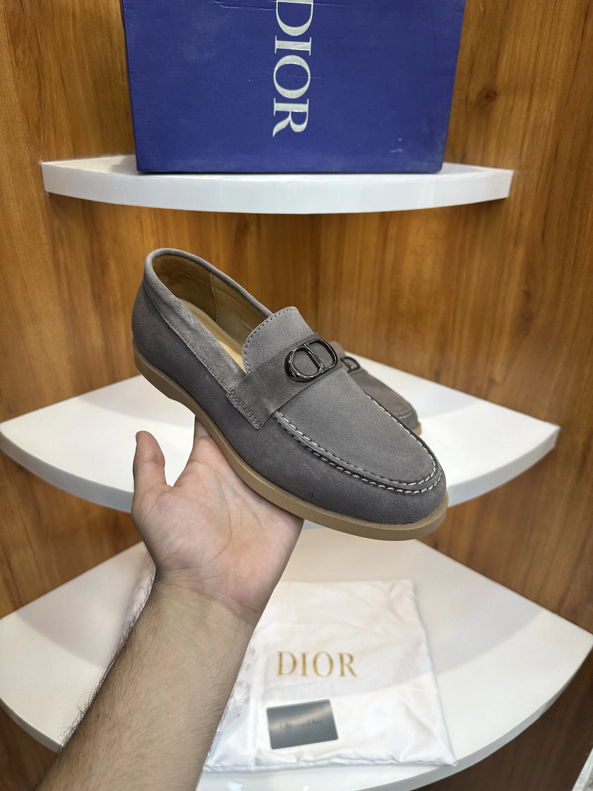 Dior_CD Logo Grey Premium Formal Loafer