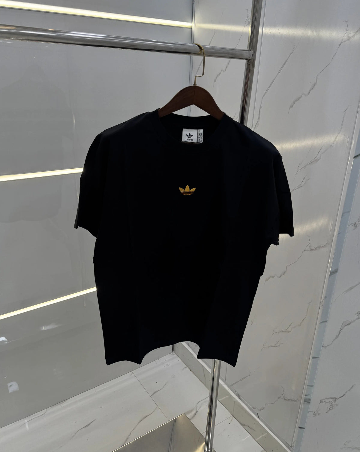 Adida s Black Logo Work Imported Oversized T-shirt