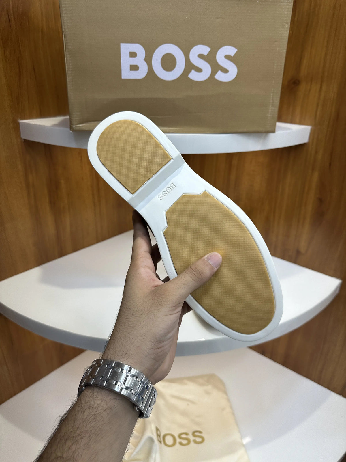 Hugo_Boss Tan Premium Suede Leather Formal Loafers