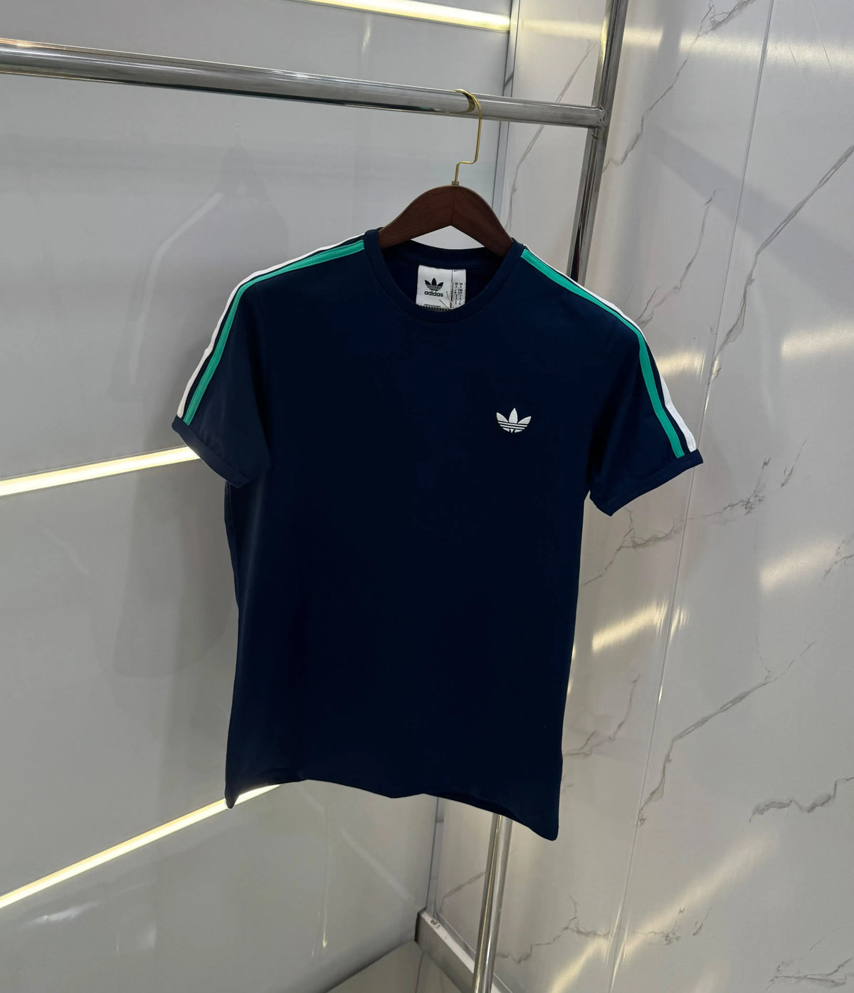 Adidas Navy Blue Logo Print Imported T-Shirt