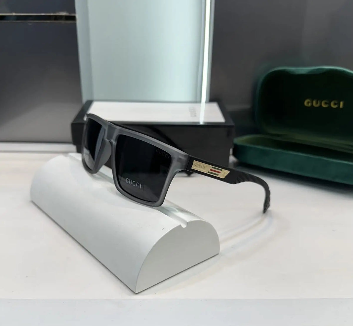 Gucc i Grey Black Matt Premium Shades 0716
