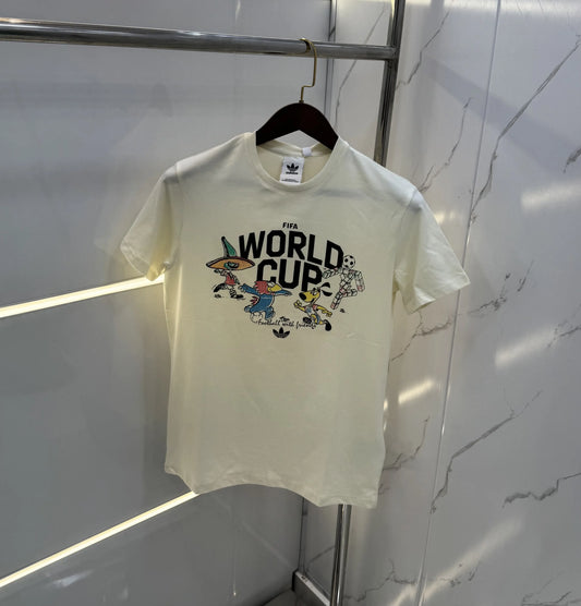Adida s Cream Logo Print Imported T-Shirt