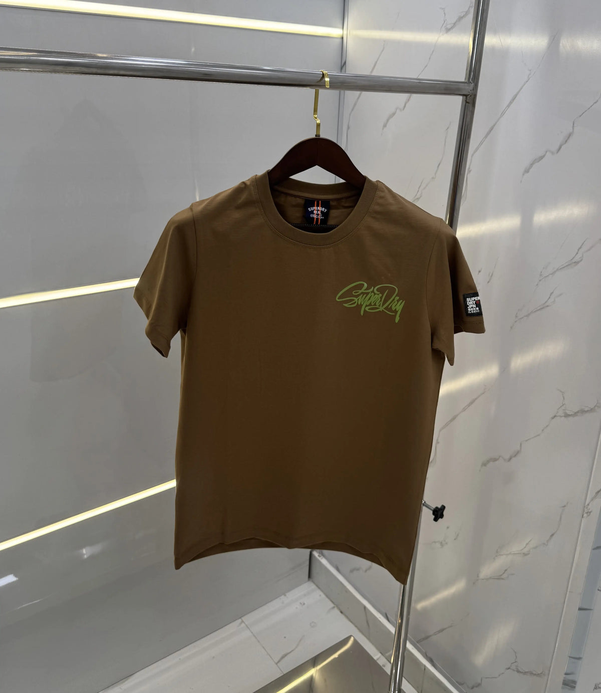 Superdr y Brown Logo Work Premium T-Shirt