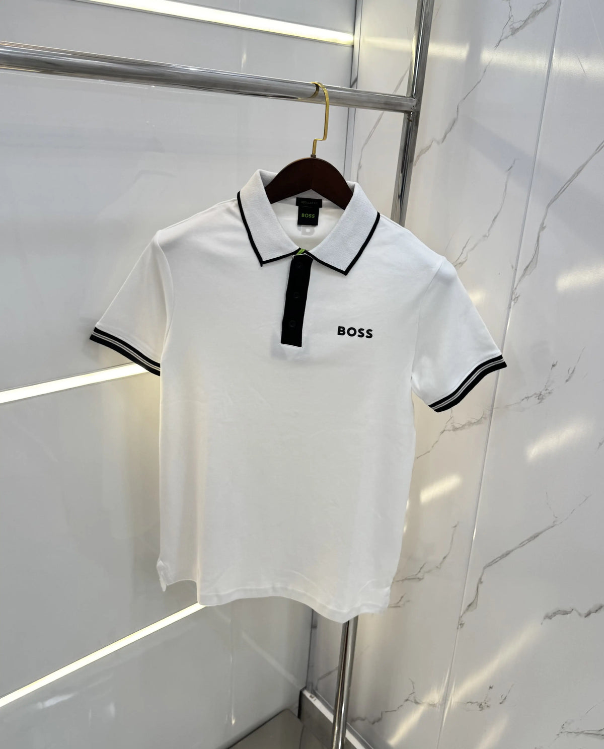 Hugo Bos s White Logo Work Premium Polo T-shirt
