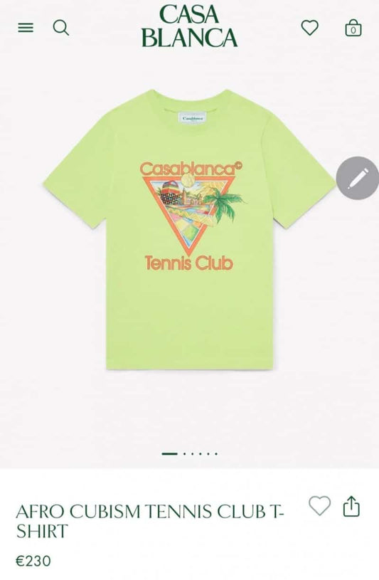 Casablanc a Green Logo Print Imported T-Shirt