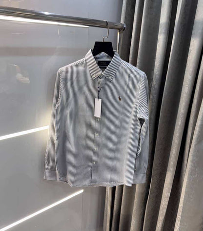 Ralph Laure n LIght Grey strips Premium Oxf0Rd Shirt