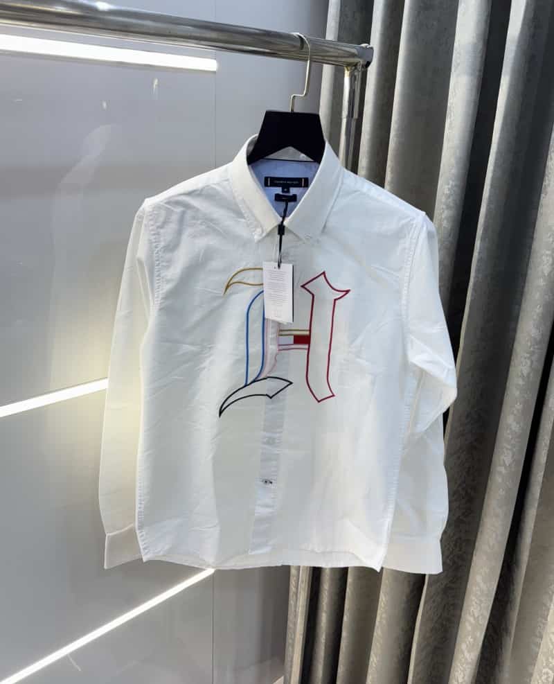 Tomm y Hilfiger White Embroidery Logo Premium Shirt