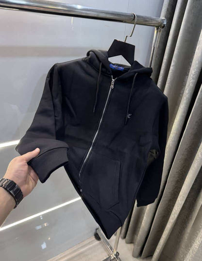 Louis  Vuitton  Black Logo Work Imported Jacket