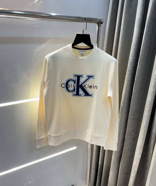 Calvin Klei n Cream Logo Work Premium Sweatshirt