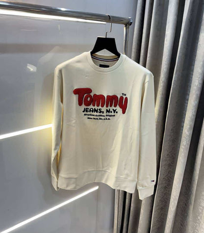 Tommy Hilfiger Cream Logo Work Premium Sweatshirt