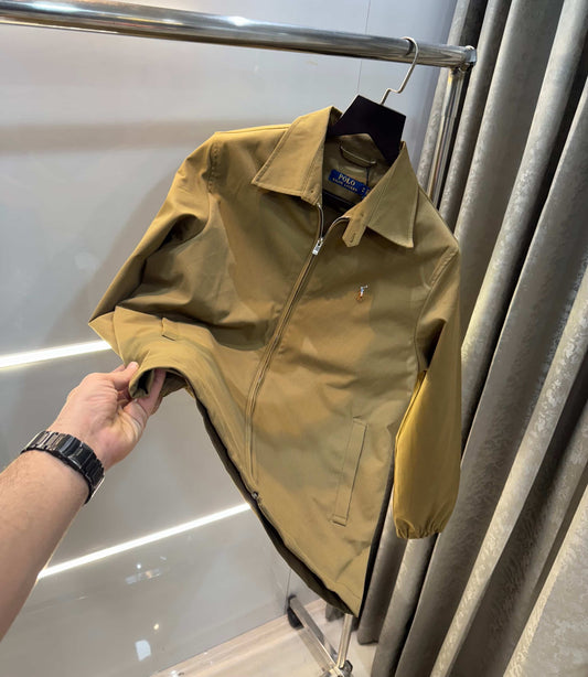 Ralph  Lauren Beige Embroidery Logo Imported Bomber Jacket