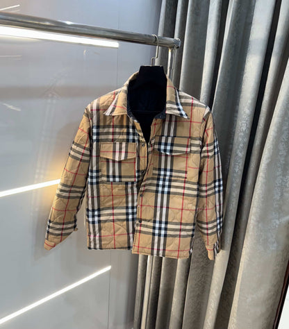 Burberr y Brown Reversible Imported Puffer Jacket 2 in1