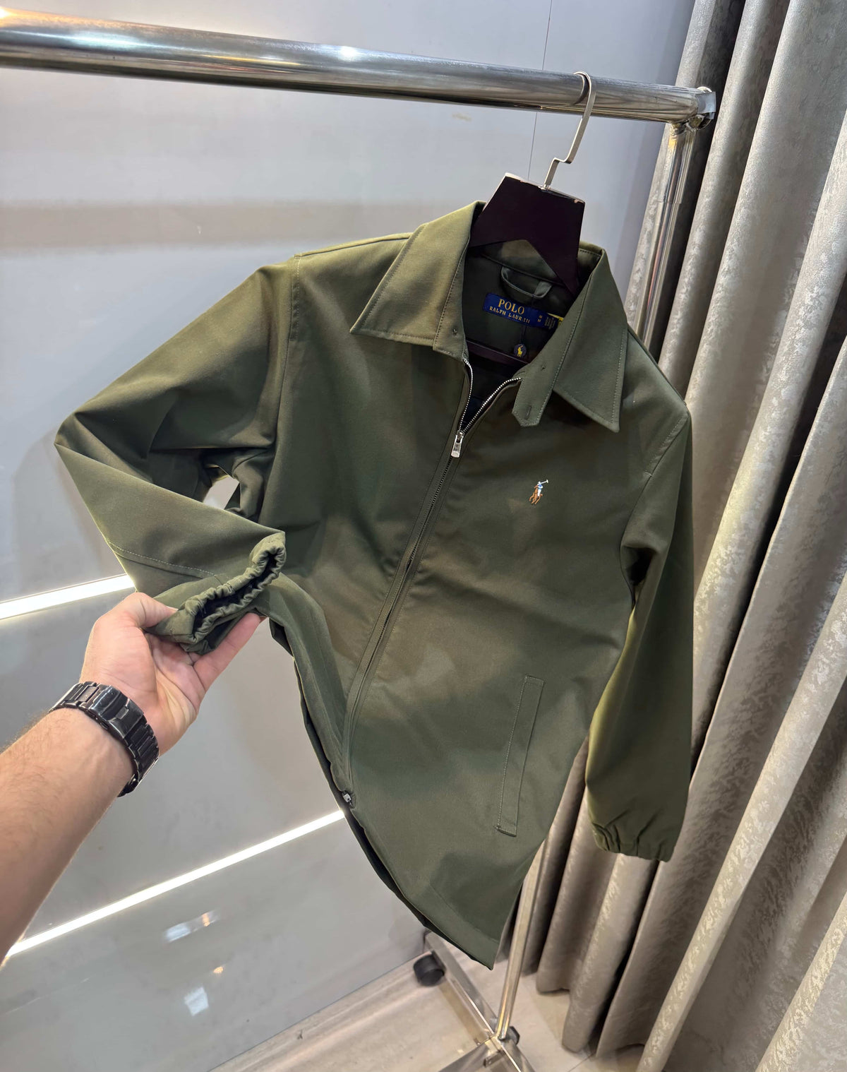 Ralph  Lauren Olive Green Imported Bomber Jacket