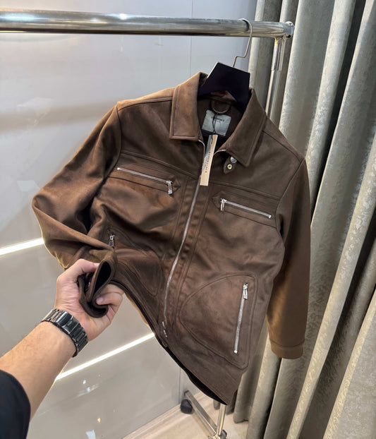 Essentia l feaR. Of God Dark Brown Imported Bomber Jacket