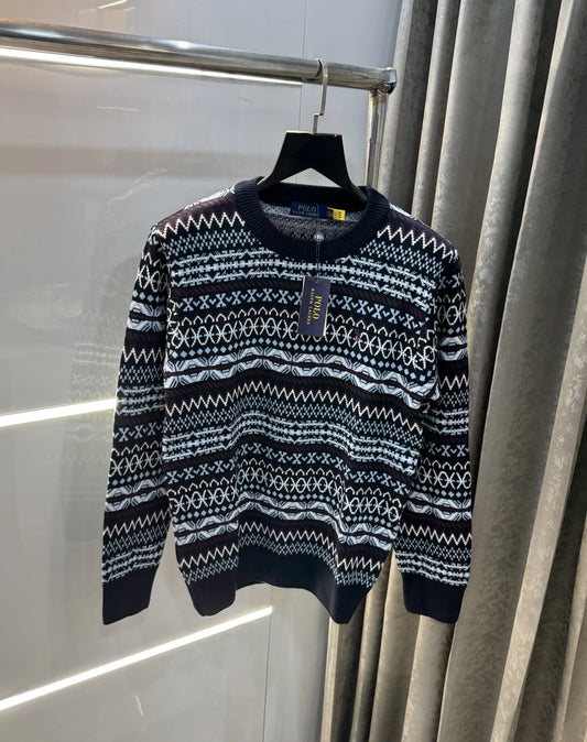 Ralph  Lauren Navy Blue Imported Knitted Pull Over