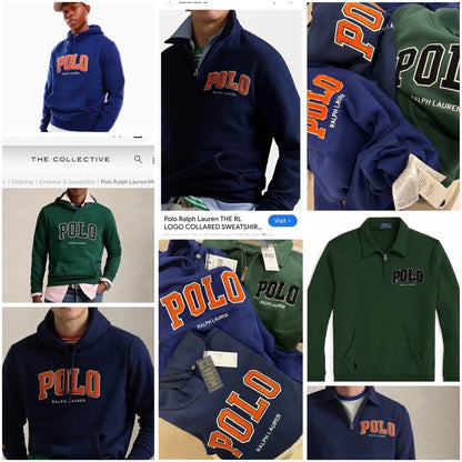 Ralph  Lauren Bottle Green Embroidery Logo Imported Hoodie
