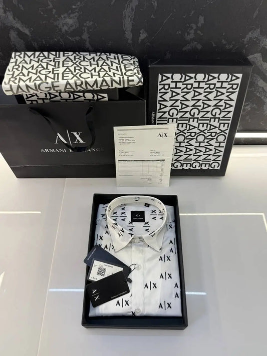 Arman i Exchange Monogram Premium Shirt with Original box carry bag (White)