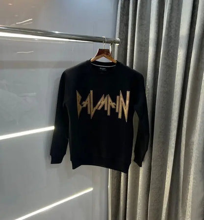 Balmai n Paris Black Logo Print Premium Sweatshirt