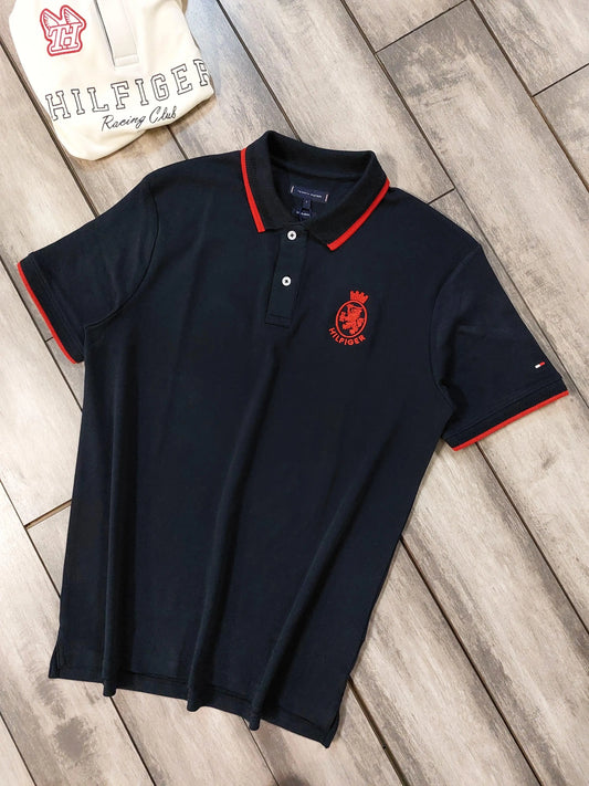Tommy  Hilfiger Navy Blue Logo Work Premium Polo T-Shirt