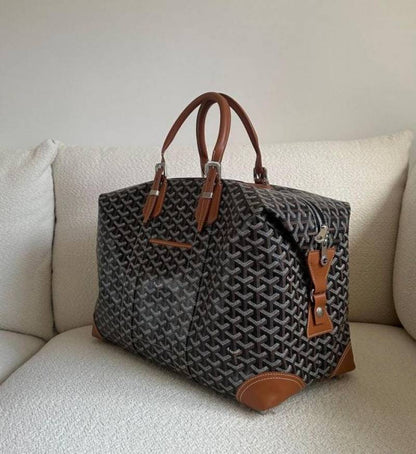 Goyard Bowling 55 Black Tan Bag