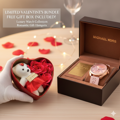 MICHAEL KORS JANELLE PINK WITH VALENTINE GIFT BOX