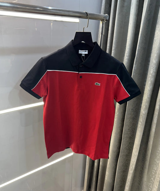 Lacost e Red Embroidery Logo Premium Polo T-Shirt