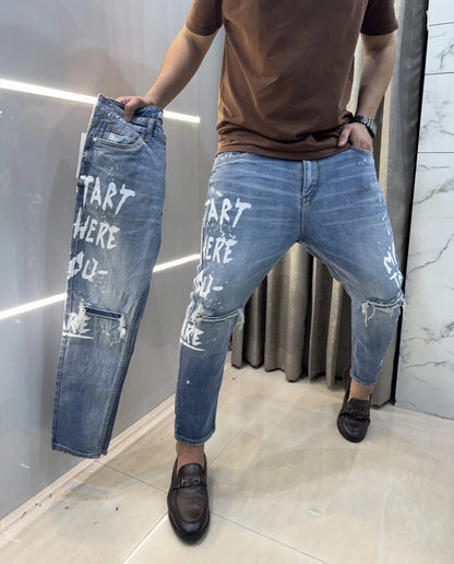 Qasbah Blue Designer Imported Turkey Denim