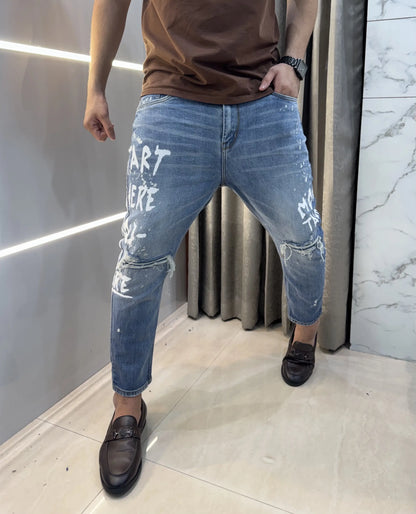 Qasbah Blue Designer Imported Turkey Denim