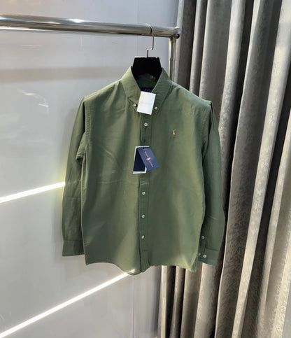 Ralph  Lauren Olive Embroidery Logo Classic Shirt