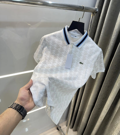 Lacost e White Logo Work Premium Polo T-Shirt