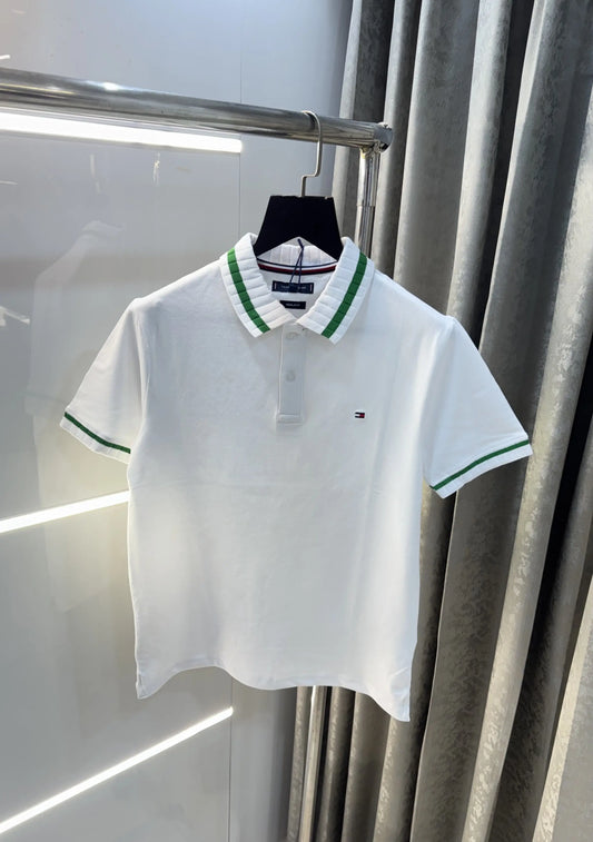 Tommy  Hilfiger White Logo Work Premium Polo T-Shirt