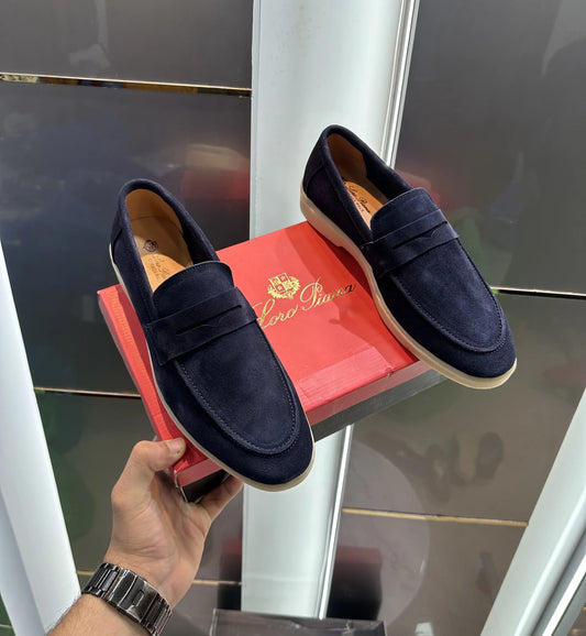 Loro Pian a Blue Suede Leather Premium Formal Shoes