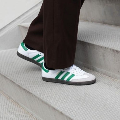 Adidass SAMBA LEATHER WHITE GREEN WOMENS
