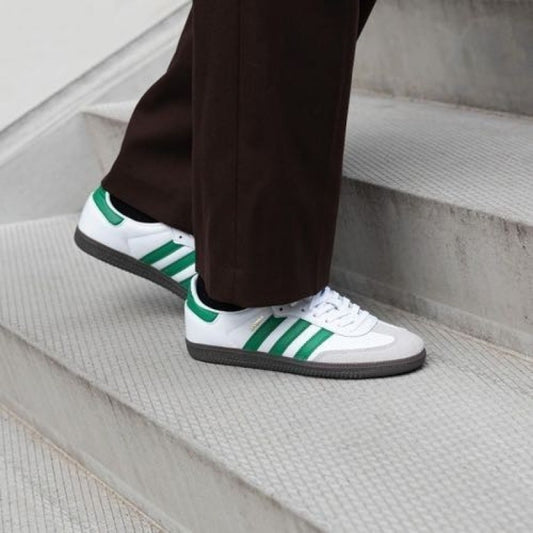 Adidass SAMBA LEATHER WHITE GREEN WOMENS