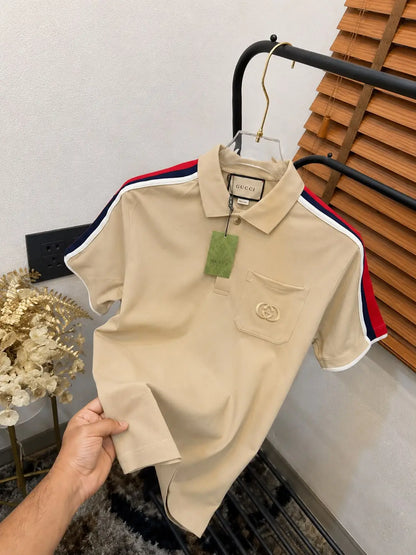 Gucc_i GG Pocket Embroidered Imported Very Premium Polo T-shirt (DN 533)