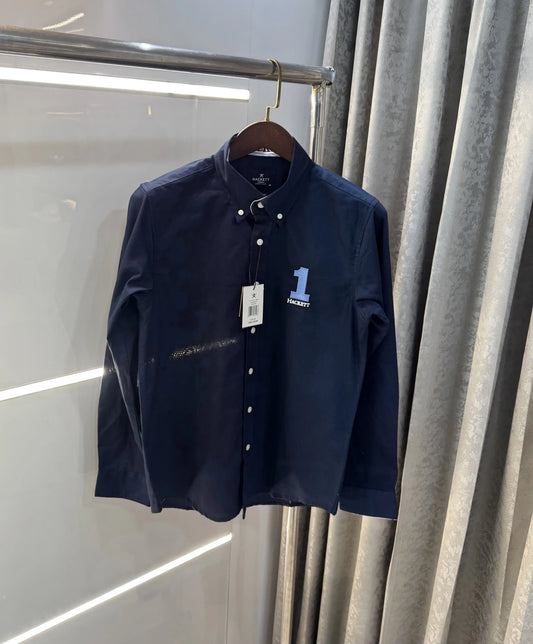 Hacket London Navy Blue Logo Work Premium Shirt