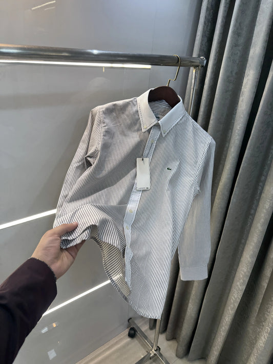 Lacost e Brown Embroidery Logo Premium Oxford Shirt