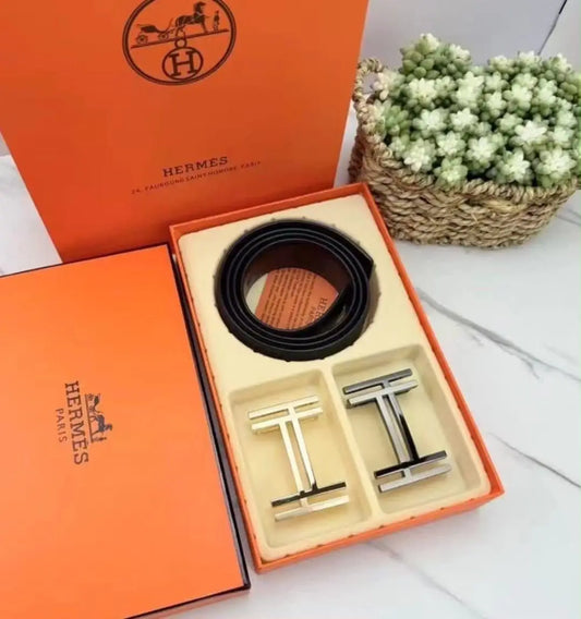 Hermes Reversible Belt Combo Premium With (2 buckle carry bag and box)h22