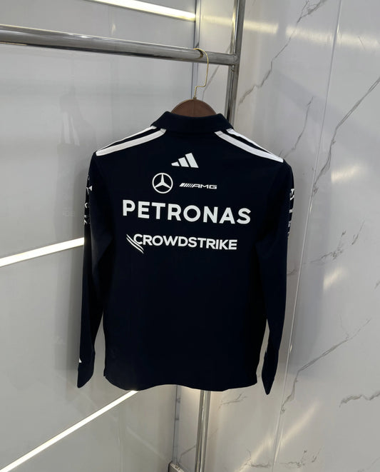 Adida s Navy Blue Logo Work Premium Full Sleeve Polo T-Shirt